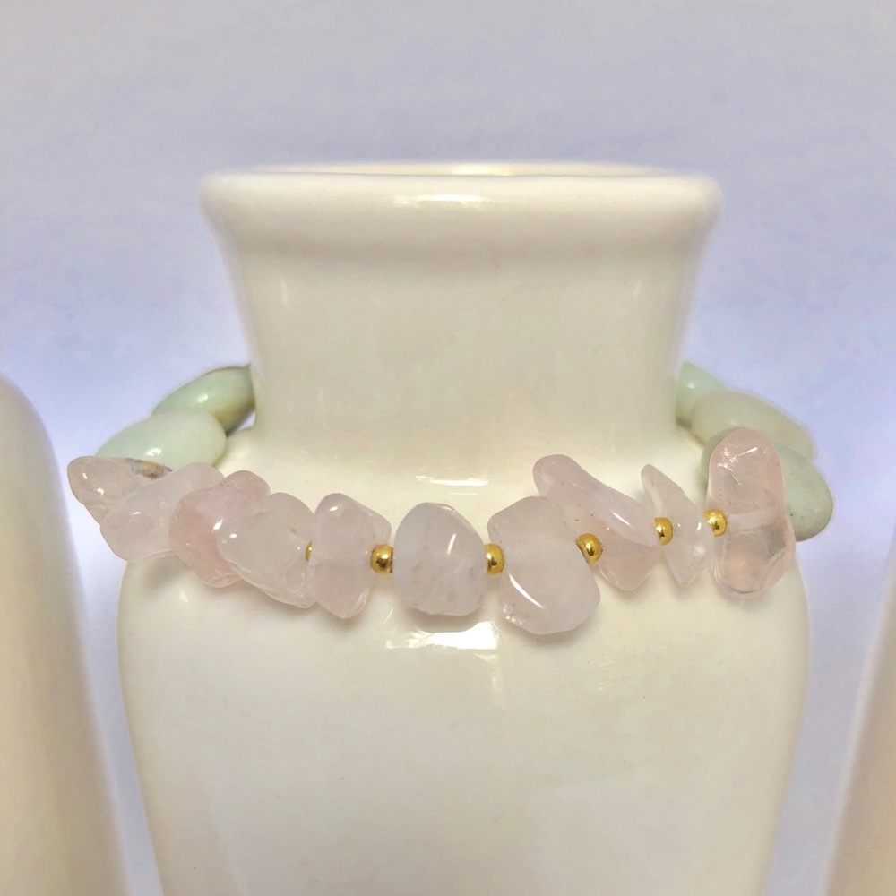 GEMSTONE | Rose Quartz &Chinese Amazonite Bracelet